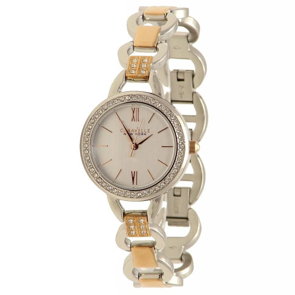New York Women`s 45L157 Two Tone Stainless Steel Analog Watch by Caravelle