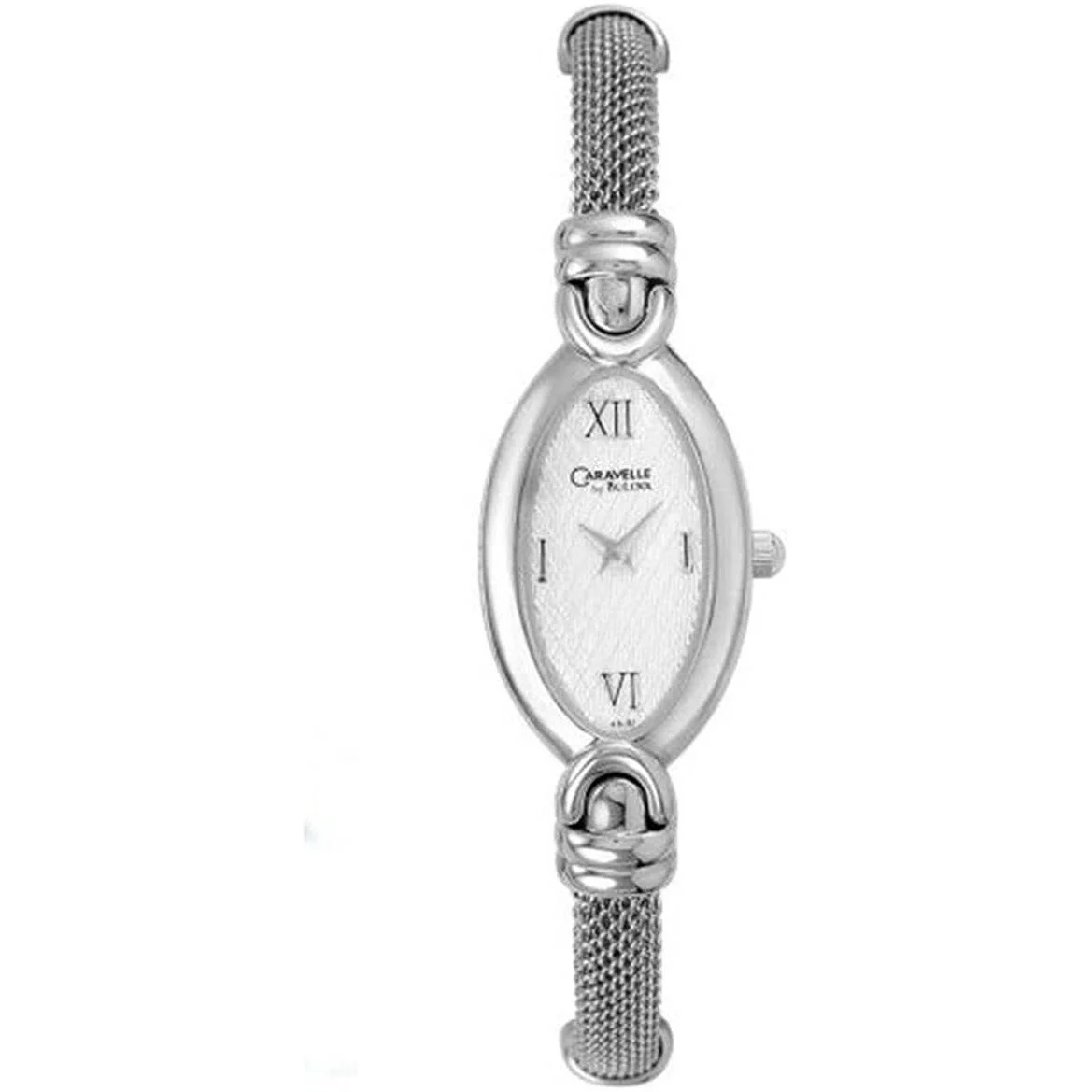 by Bulova 43L97 Ladies Stainless Steel Oval Mesh Bracelet Watch by Caravelle