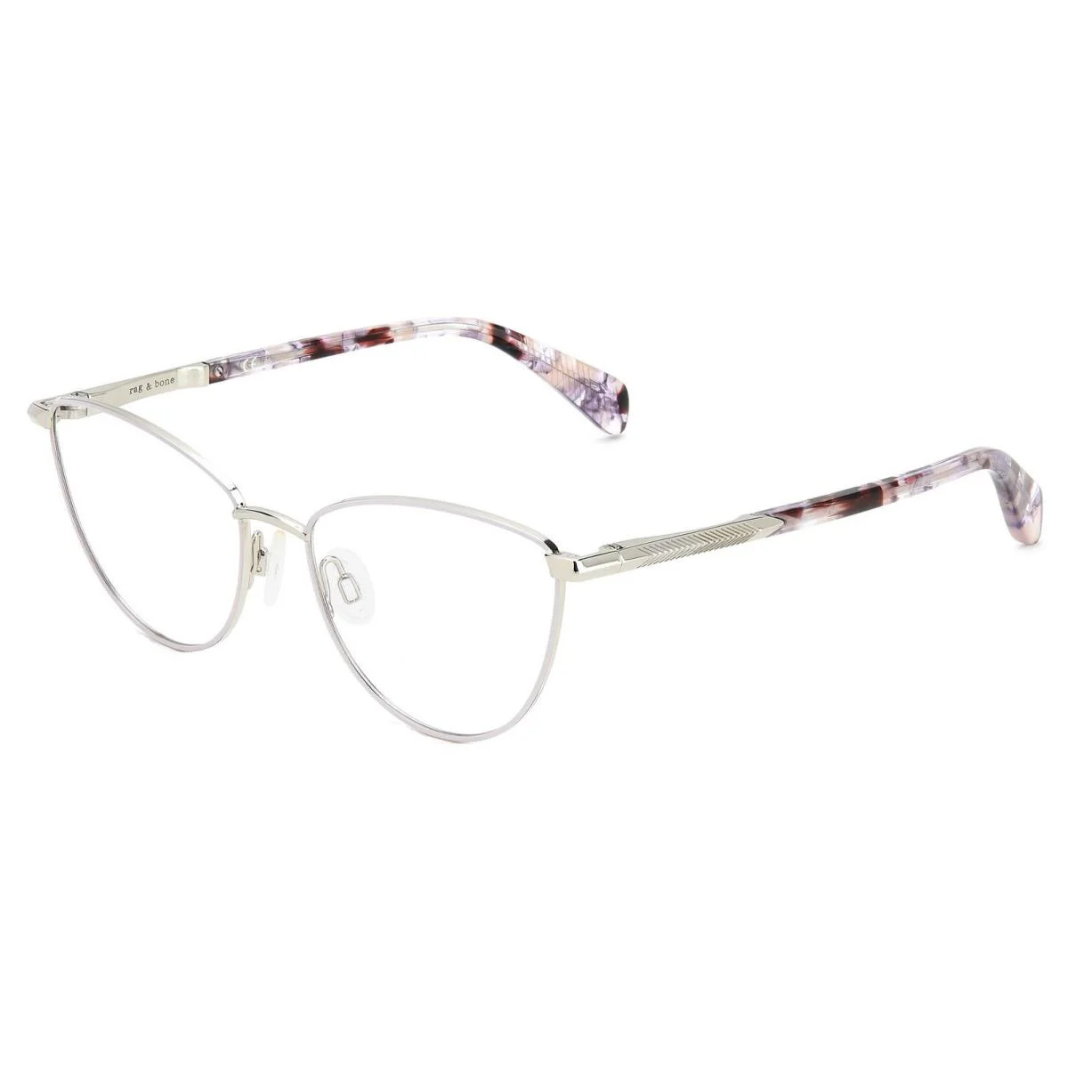 Rag Bone Women`s Cat Eye Eyeglass Frame w/ Slim Temples - RNB3063G - Lilac/Clear Demo (0789-16), Frame: Select Variation