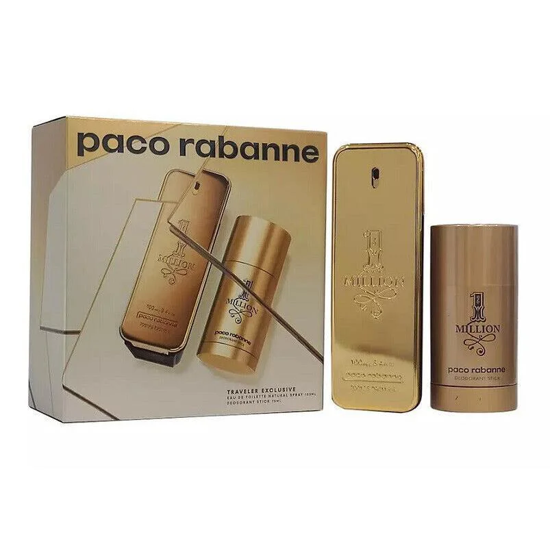 1 Million  Men 2 Piece Set 3.4 oz 2.5 oz Deodorant Stick by Paco Rabanne