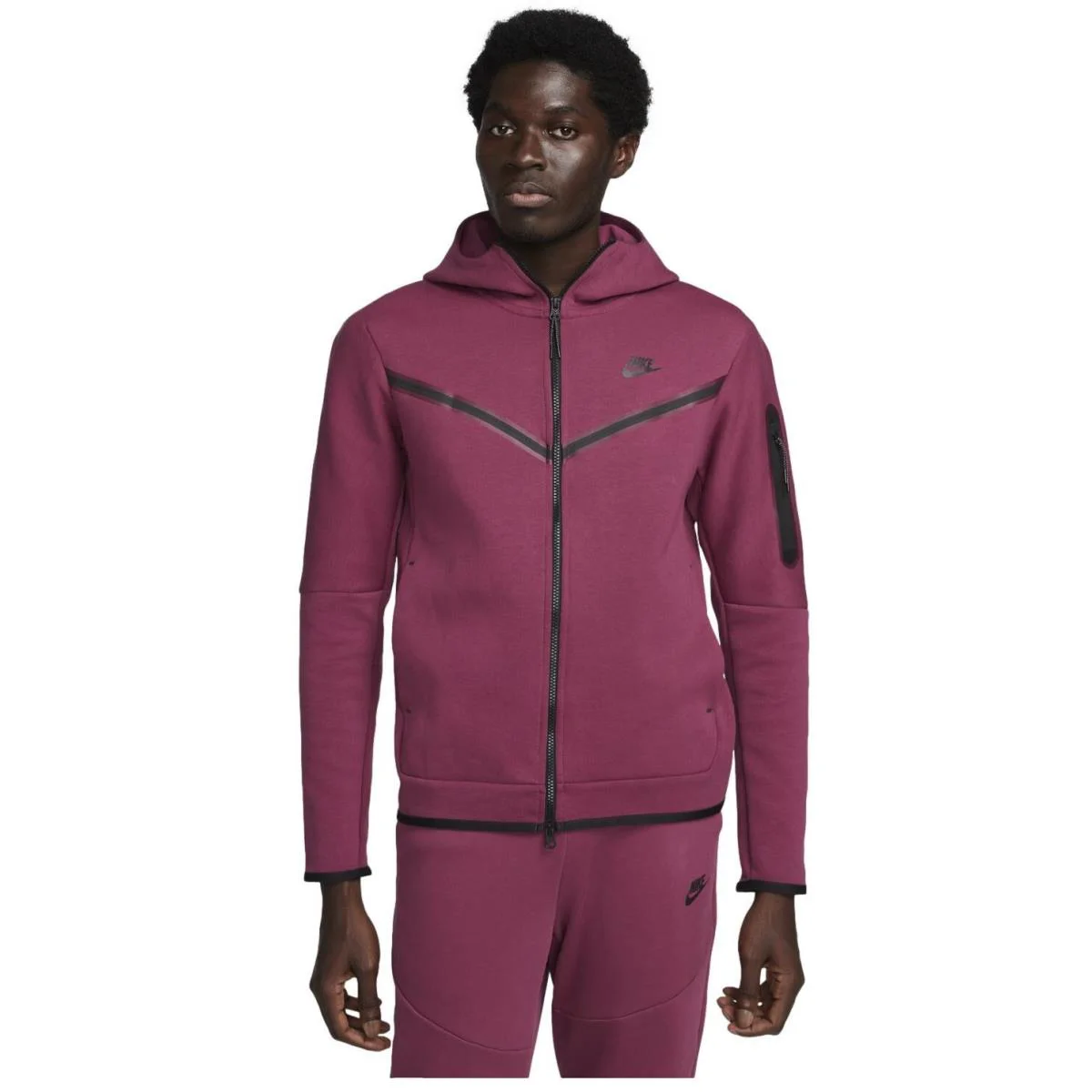 Size XL - Nike Men`s Sportswear Tech Fleece Hoodie Rosewood/black CU4489-653