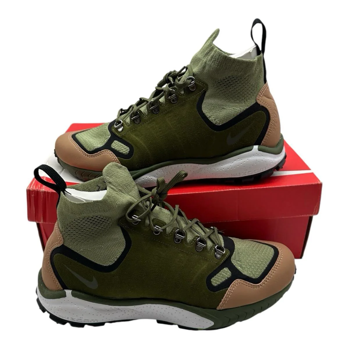 Nike Air Zoom Talaria Mid Flyknit Premium Shoes Mens 10.5 Palm/legion Green FK - Green