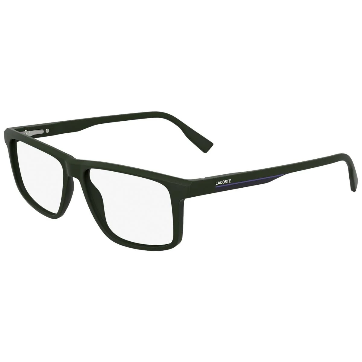 Lacoste Men`s Rectangular Eyeglass Frames w/ Spring Flex Hinges - L2959 Matte Green/Clear Demo (301)