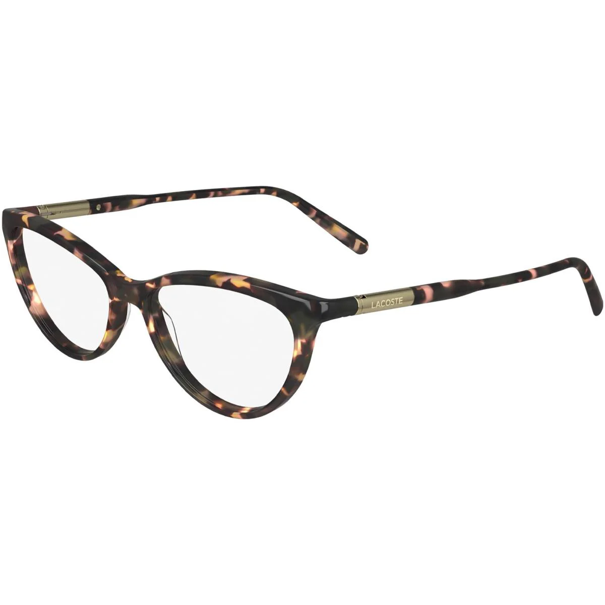 Lacoste Women`s Cat-eye Eyeglass Frames w/ Spring/flex Hinges - L2952 Havana Rose/Clear (272)
