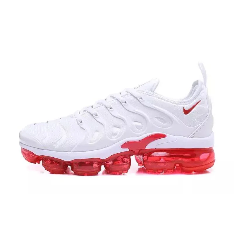 Nike Air Vapormax Flyknit TN Plus White Red Men s Size Running Shoes - Red