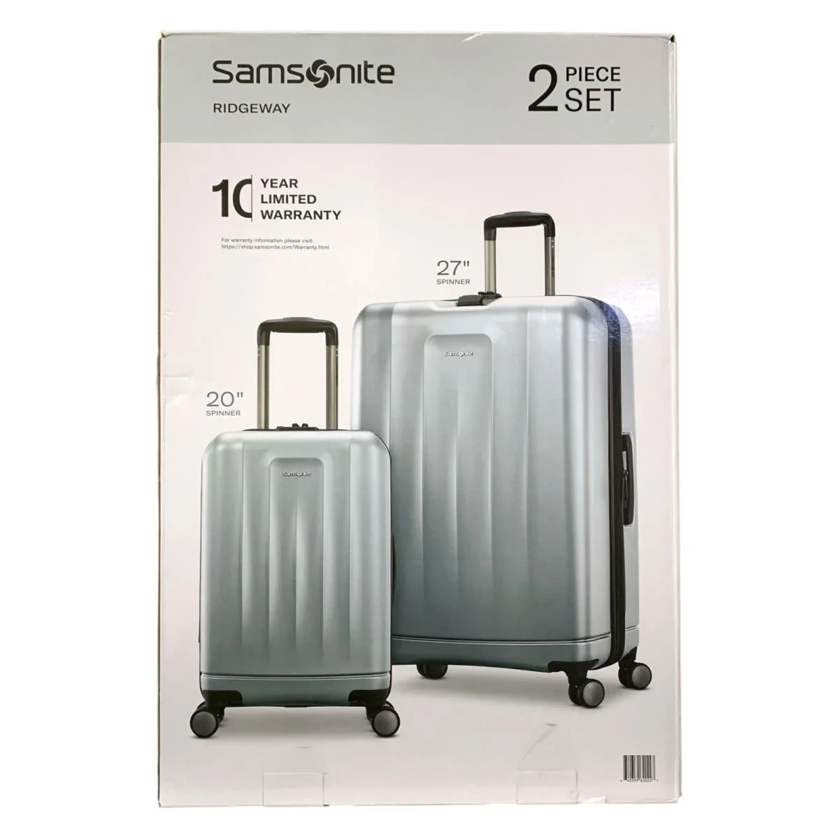 Samsonite Ridgeway Hardside 2-Piece Spinner Luggage Set Silver