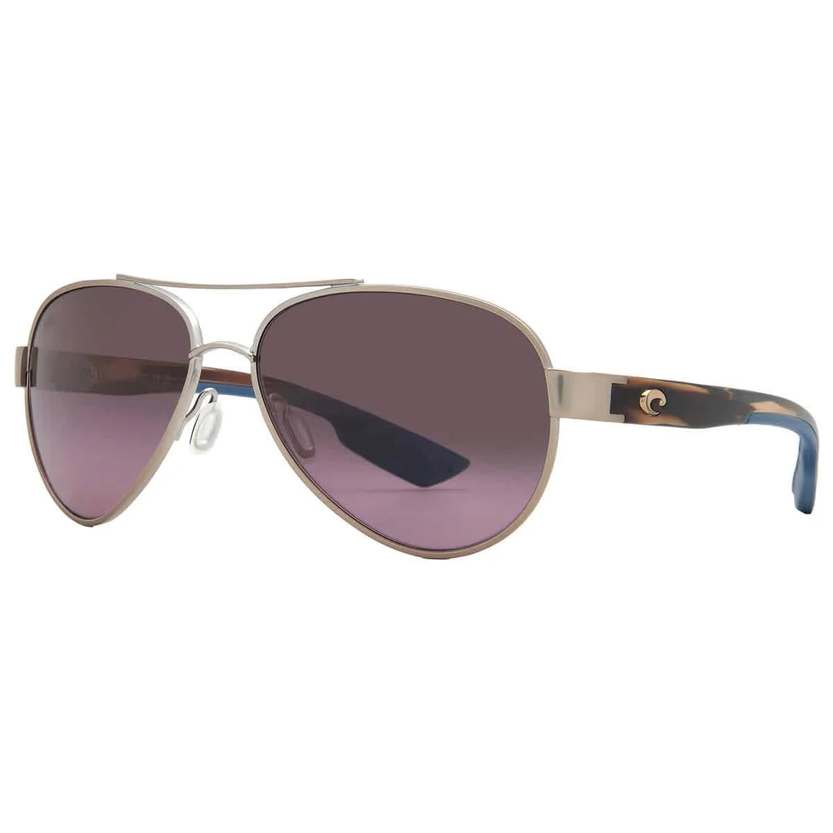Costa Del Mar Loreto Rose Gradient Polarized Glass Pilot Unisex Sunglasses - Gold, Frame: Gold, Lens: Pink